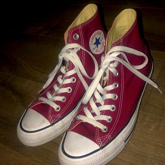 Converse Shoes Red High Top Converse Womens Size 8 Poshmark